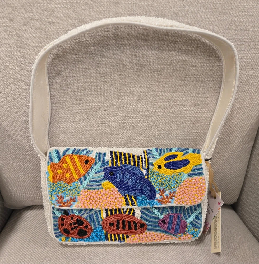 Viral Beaded Fish Shoulder Bag